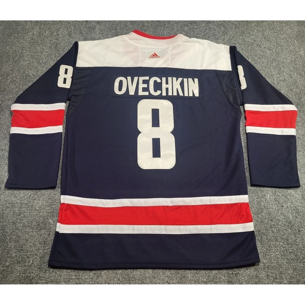 Adidas Washington Capitals #8 Ovechkin Navy Blue Alternate W Hockey Jersey 50 M